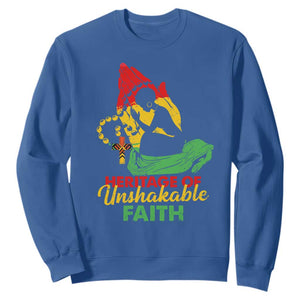 Christian African American Sweatshirt Heritage Of Unshakable Faith Black History Month TS11 Royal Blue Print Your Wear
