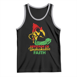 Christian African American Tank Top Heritage Of Unshakable Faith Black History Month TS11 Black Athletic Heather Print Your Wear