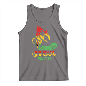 Christian African American Tank Top Heritage Of Unshakable Faith Black History Month TS11 Deep Heather Print Your Wear
