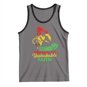 Christian African American Tank Top Heritage Of Unshakable Faith Black History Month TS11 Deep Heather Black Print Your Wear