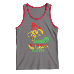 Christian African American Tank Top Heritage Of Unshakable Faith Black History Month TS11 Deep Heather Red Print Your Wear