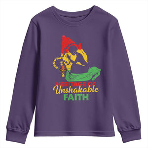 Christian African American Youth Sweatshirt Heritage Of Unshakable Faith Black History Month TS11 Purple Print Your Wear