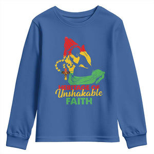 Christian African American Youth Sweatshirt Heritage Of Unshakable Faith Black History Month TS11 Royal Blue Print Your Wear