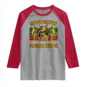 Marcus Garvey Raglan Shirt Stand Strong Freedom Fighter Black History Month TS11 Sport Gray Red Print Your Wear