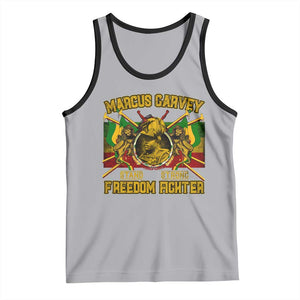Marcus Garvey Tank Top Stand Strong Freedom Fighter Black History Month TS11 Athletic Heather Black Print Your Wear