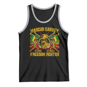 Marcus Garvey Tank Top Stand Strong Freedom Fighter Black History Month TS11 Black Athletic Heather Print Your Wear