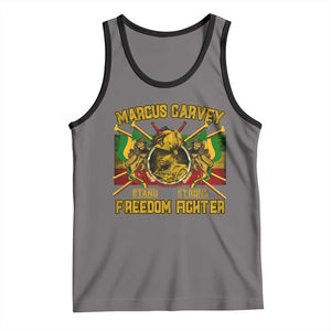 Marcus Garvey Tank Top Stand Strong Freedom Fighter Black History Month TS11 Deep Heather Black Print Your Wear