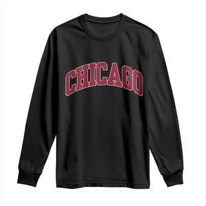 Chicago Pride Illinois IL Vintage Sports Basketball Red Design Long Sleeve Shirt TS11 Black Print Your Wear