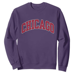 Chicago Pride Illinois IL Vintage Sports Basketball Red Design Sweatshirt TS11 Purple Print Your Wear