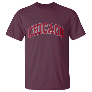 Chicago Pride Illinois IL Vintage Sports Basketball Red Design T Shirt TS11 Maroon Print Your Wear