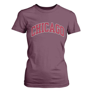 Chicago Pride Illinois IL Vintage Sports Basketball Red Design T Shirt For Women TS11 Maroon Print Your Wear