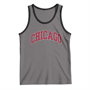 Chicago Pride Illinois IL Vintage Sports Basketball Red Design Tank Top TS11 Deep Heather Black Print Your Wear