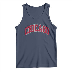 Chicago Pride Illinois IL Vintage Sports Basketball Red Design Tank Top TS11 Navy Print Your Wear