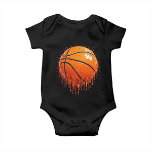 Funny Basketball Drip Splash Graphic Baby Onesie TS11 Black Print Your Wear
