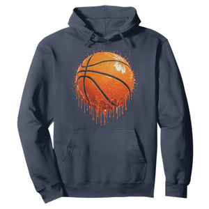 Funny Basketball Drip Splash Graphic Hoodie TS11 Navy Print Your Wear