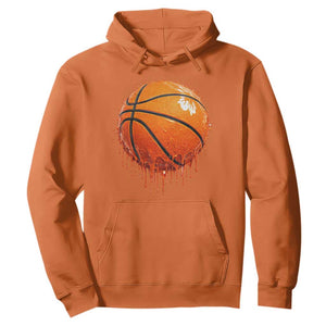 Funny Basketball Drip Splash Graphic Hoodie TS11 Orange Print Your Wear