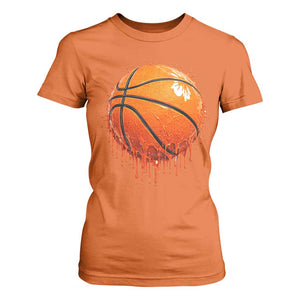 Funny Basketball Drip Splash Graphic T Shirt For Women TS11 Orange Print Your Wear