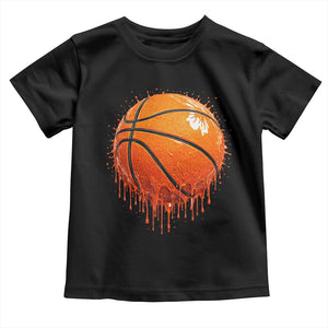 Funny Basketball Drip Splash Graphic Toddler T Shirt TS11 Black Print Your Wear