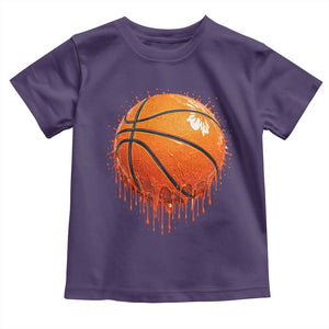 Funny Basketball Drip Splash Graphic Toddler T Shirt TS11 Purple Print Your Wear