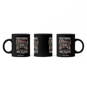 Historic Route Highway 66 100 Years Anniversary Coffee Mug Highway Road Sign Wings Vintage American Flag TS11 Print Your Wear