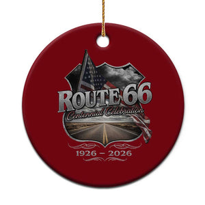 US Route Highway 66 Centennial Celebration Ceramic Ornament 100 Years Of The Mother Road Vintage American Flag TS11 1pc Red Print Your Wear