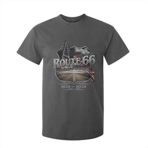 US Route Highway 66 Centennial Celebration T Shirt For Kid 100 Years Of The Mother Road Vintage American Flag TS11 Dark Heather Print Your Wear