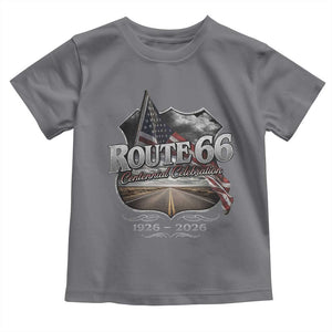 US Route Highway 66 Centennial Celebration Toddler T Shirt 100 Years Of The Mother Road Vintage American Flag TS11 Charcoal Print Your Wear