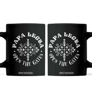 Papa Legba Coffee Mug Open The Gates Louisiana Voodoo Loa Veve TS11 Black Print Your Wear