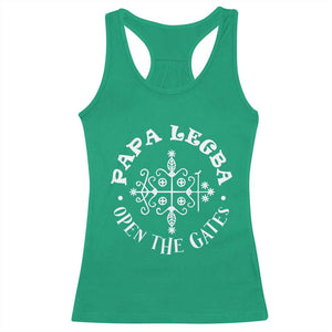 Papa Legba Racerback Tank Top Open The Gates Louisiana Voodoo Loa Veve TS11 Irish Green Print Your Wear