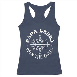 Papa Legba Racerback Tank Top Open The Gates Louisiana Voodoo Loa Veve TS11 Navy Print Your Wear