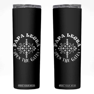 Papa Legba Skinny Tumbler Open The Gates Louisiana Voodoo Loa Veve TS11 Black Print Your Wear