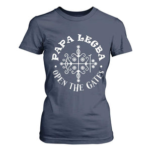 Papa Legba T Shirt For Women Open The Gates Louisiana Voodoo Loa Veve TS11 Navy Print Your Wear