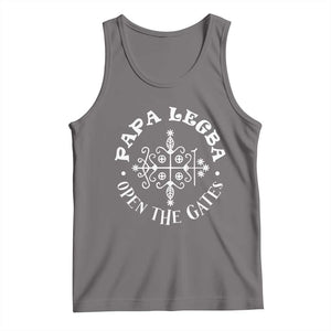 Papa Legba Tank Top Open The Gates Louisiana Voodoo Loa Veve TS11 Deep Heather Print Your Wear