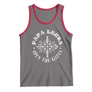 Papa Legba Tank Top Open The Gates Louisiana Voodoo Loa Veve TS11 Deep Heather Red Print Your Wear