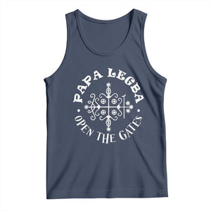 Papa Legba Tank Top Open The Gates Louisiana Voodoo Loa Veve TS11 Navy Print Your Wear