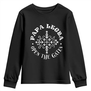 Papa Legba Youth Sweatshirt Open The Gates Louisiana Voodoo Loa Veve TS11 Black Print Your Wear