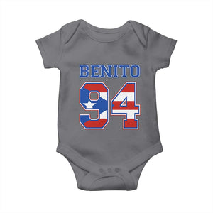 Puerto Rico Jersey Benito Number 94 Graphic Baby Onesie TS11 Charcoal Print Your Wear