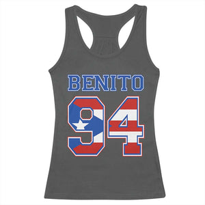 Puerto Rico Jersey Benito Number 94 Graphic Racerback Tank Top TS11 Dark Heather Print Your Wear