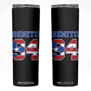 Puerto Rico Jersey Benito Number 94 Graphic Skinny Tumbler TS11 Black Print Your Wear