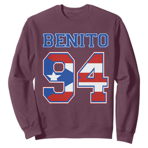Puerto Rico Jersey Benito Number 94 Graphic Sweatshirt TS11 Maroon Print Your Wear