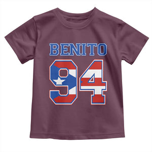 Puerto Rico Jersey Benito Number 94 Graphic Toddler T Shirt TS11 Maroon Print Your Wear