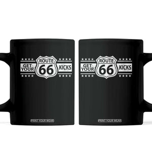 Route Highway 66 Coffee Mug Get Your Kicks American Road Trip TS11 Black Print Your Wear