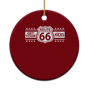 Route Highway 66 Ceramic Ornament Get Your Kicks American Road Trip TS11 1pc Red Print Your Wear