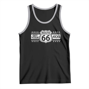 Route Highway 66 Tank Top Get Your Kicks American Road Trip TS11 Black Athletic Heather Print Your Wear