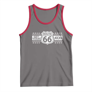 Route Highway 66 Tank Top Get Your Kicks American Road Trip TS11 Deep Heather Red Print Your Wear