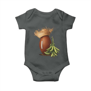 Funny Puerto Rico Football Boricua Pava Hat Baby Onesie TS11 Dark Heather Print Your Wear