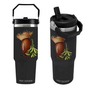 Funny Puerto Rico Football Boricua Pava Hat Flip Straw Tumbler TS11 One Size: 30 oz Black Print Your Wear
