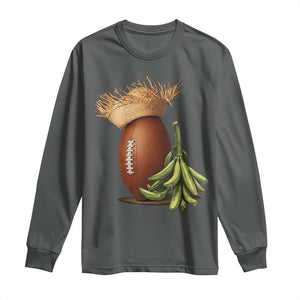 Funny Puerto Rico Football Boricua Pava Hat Long Sleeve Shirt TS11 Dark Heather Print Your Wear