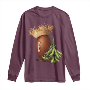 Funny Puerto Rico Football Boricua Pava Hat Long Sleeve Shirt TS11 Maroon Print Your Wear