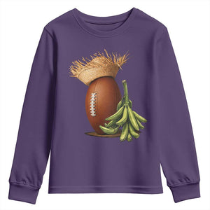 Funny Puerto Rico Football Boricua Pava Hat Youth Sweatshirt TS11 Purple Print Your Wear
